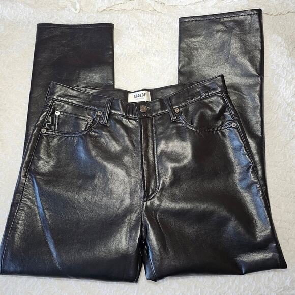 AGOLDE Recycled Leather Riley Long in Detox sz 30 - Picture 5 of 11